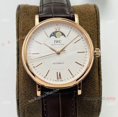 Swiss Replica IWC Portofino Moon watch IWS Factory Cal.35800 Rose Gold Case